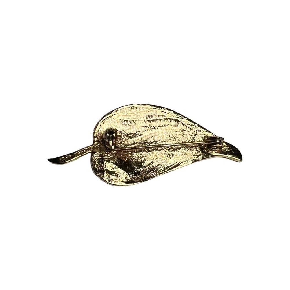 Vintage Crystal Leaf Brooch - Picture 3 of 3